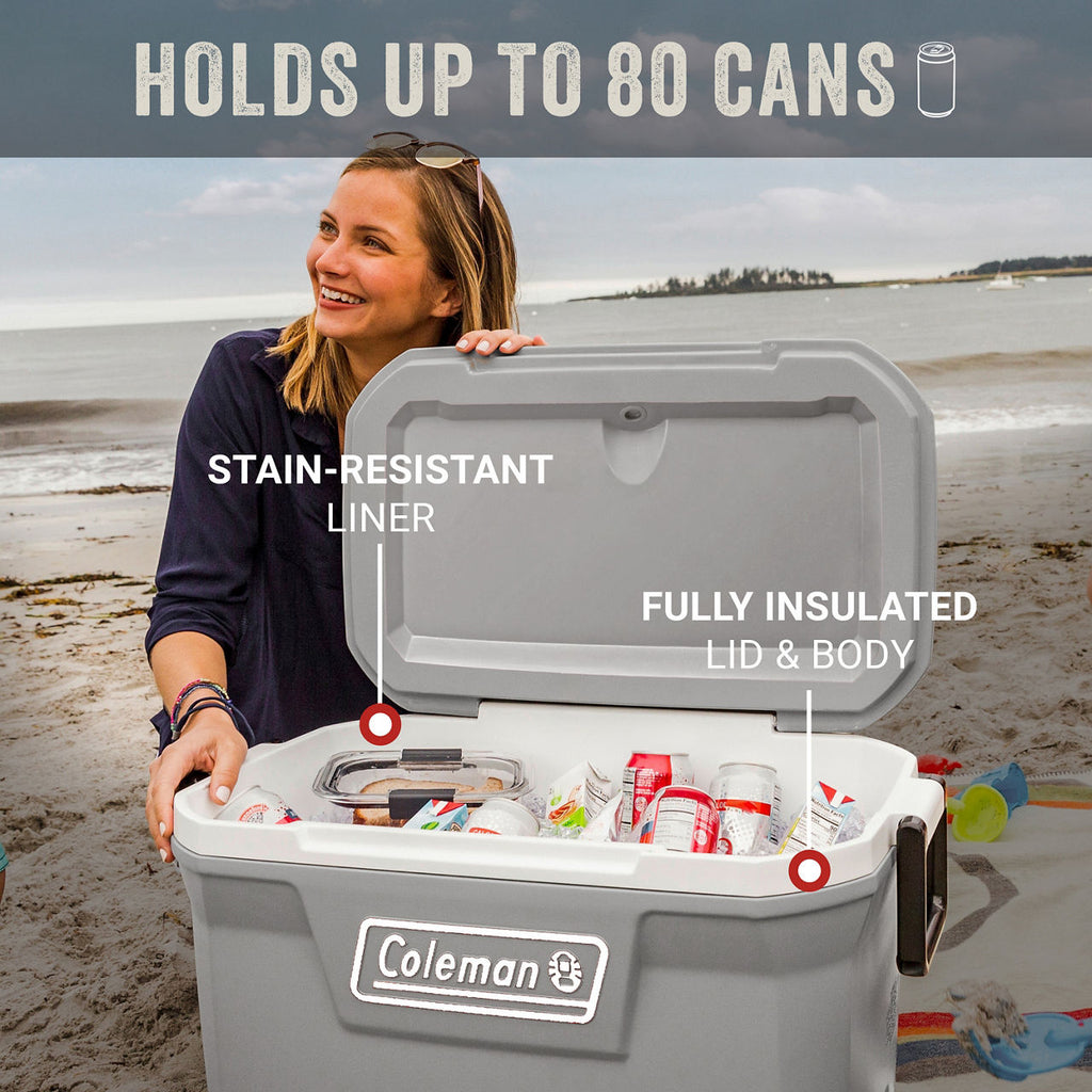 Coleman Classic Series 52-Quart Hard Cooler | Rock Grey | Cup Holder