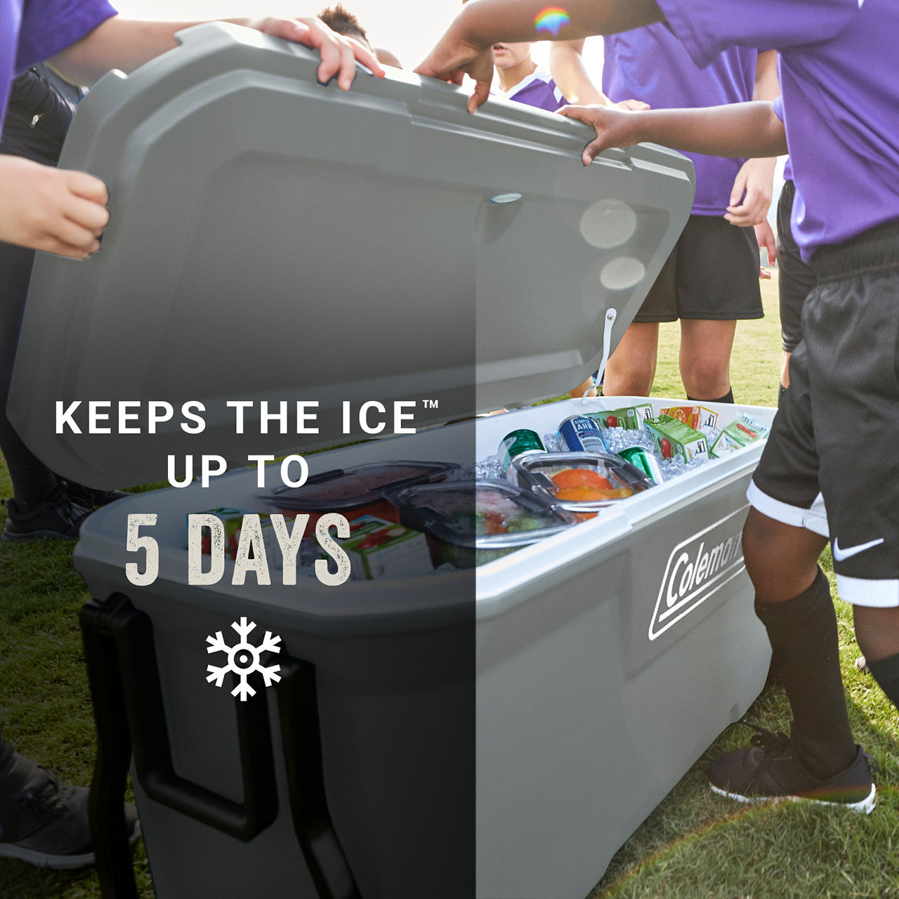 Coleman Classic Series 100-Quart Wheeled Cooler | Rock | Cup Holder