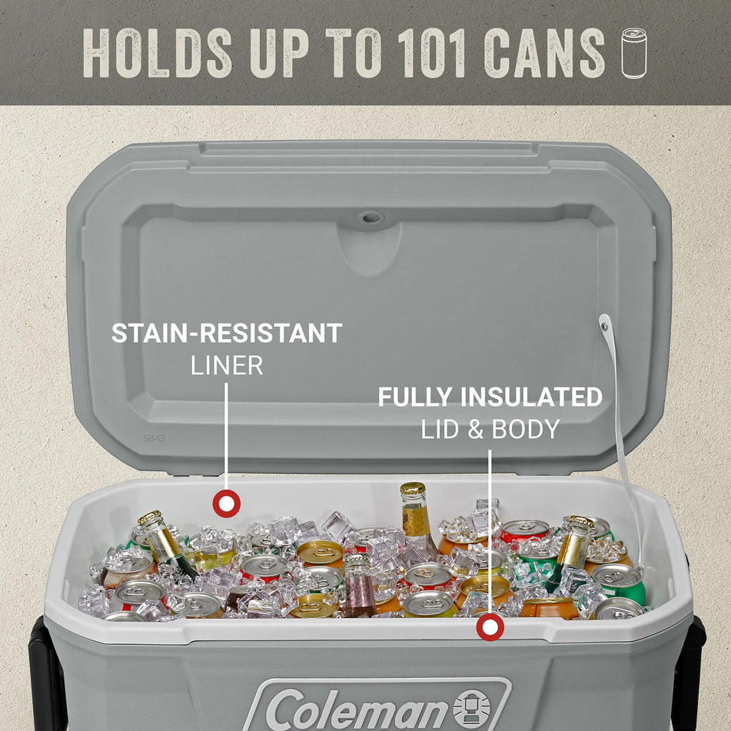 Coleman Classic Series 62-Quart Hard Cooler | Rock | Cup Holder
