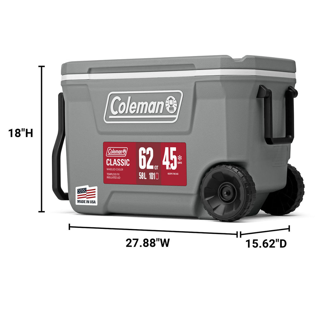 Coleman Classic Series 62-Quart Hard Cooler | Rock | Cup Holder