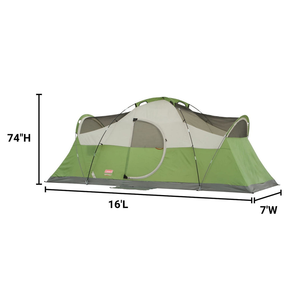 Coleman Montana™ 8-Person Tent | 16 ft x 7 ft | Palm Green