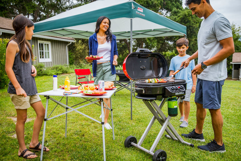 Coleman Compact Roll-Top Aluminum Camping Table | 27.6 x 27.6 x 27.6 | Silver | Strong Steel Frame