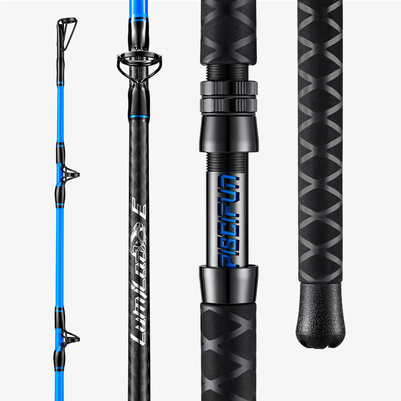 PISCIFUN Lumicat E Catfish Rods 1 or 2-Piece Casting Rod or Spinning Rod