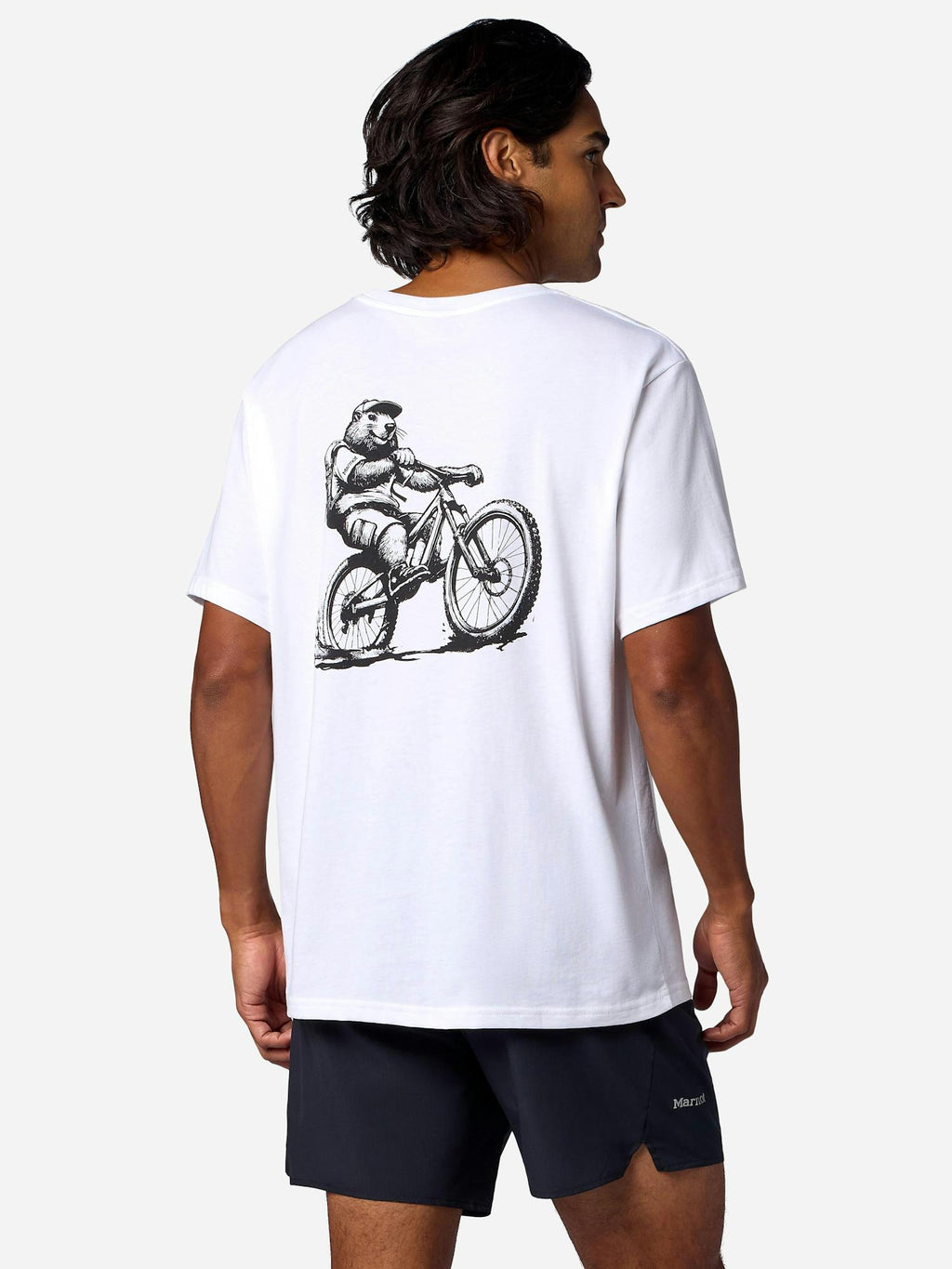 Marmot Men's Mountain Bike Marty Short-Sleeve T-Shirt (Spring 2026) in White | Recycled Cotton