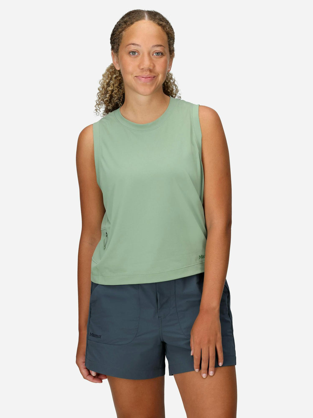 Marmot Women's AirExchange UPF 50 High-Neck Tank (Fall 2025) in Agate Green