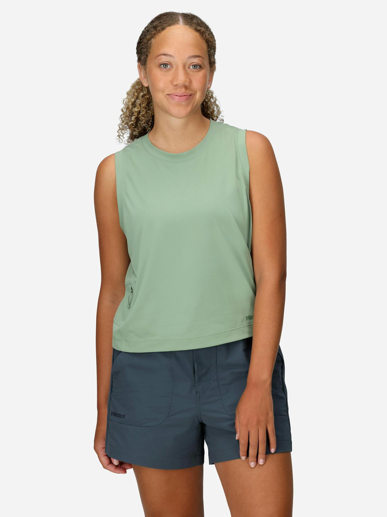 Marmot Women's AirExchange UPF 50 High-Neck Tank (Fall 2025) in Agate Green