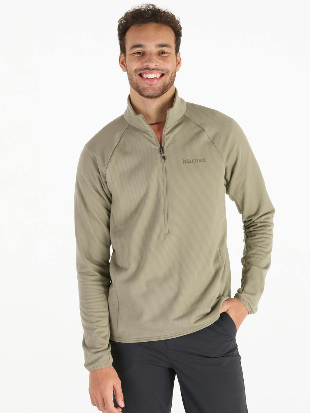 Marmot Men's Leconte Tech Grid Fleece Half-Zip (Fall 2025) Shirt in Vetiver