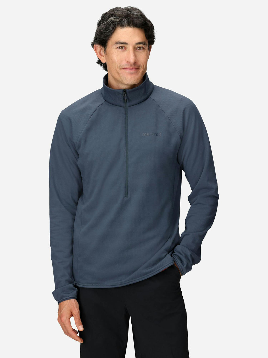 Marmot Men's Leconte Tech Grid Fleece Half-Zip Shirt in Thunderhead