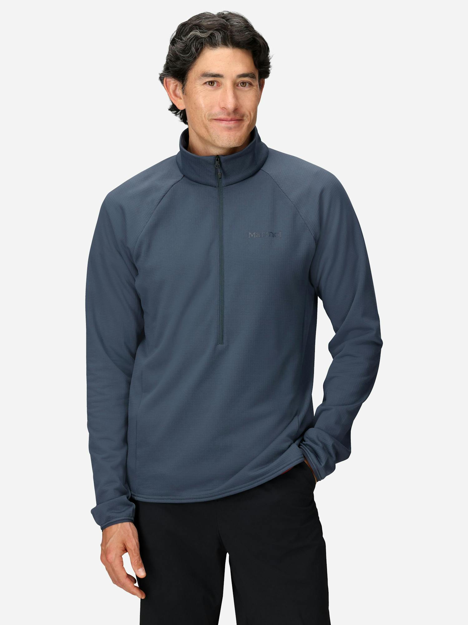 Marmot Men's Leconte Tech Grid Fleece Half-Zip Shirt in Thunderhead
