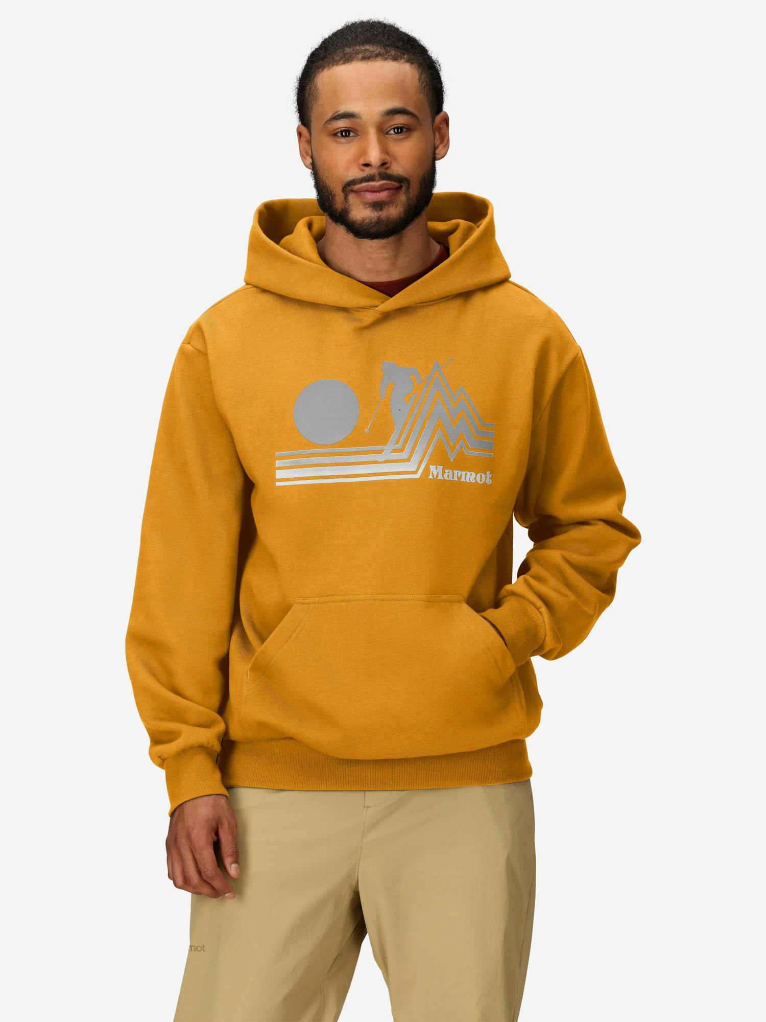 Marmot Retro Skier Hoodie (Fall 2025) Shirt in Honey Glaze | Cotton