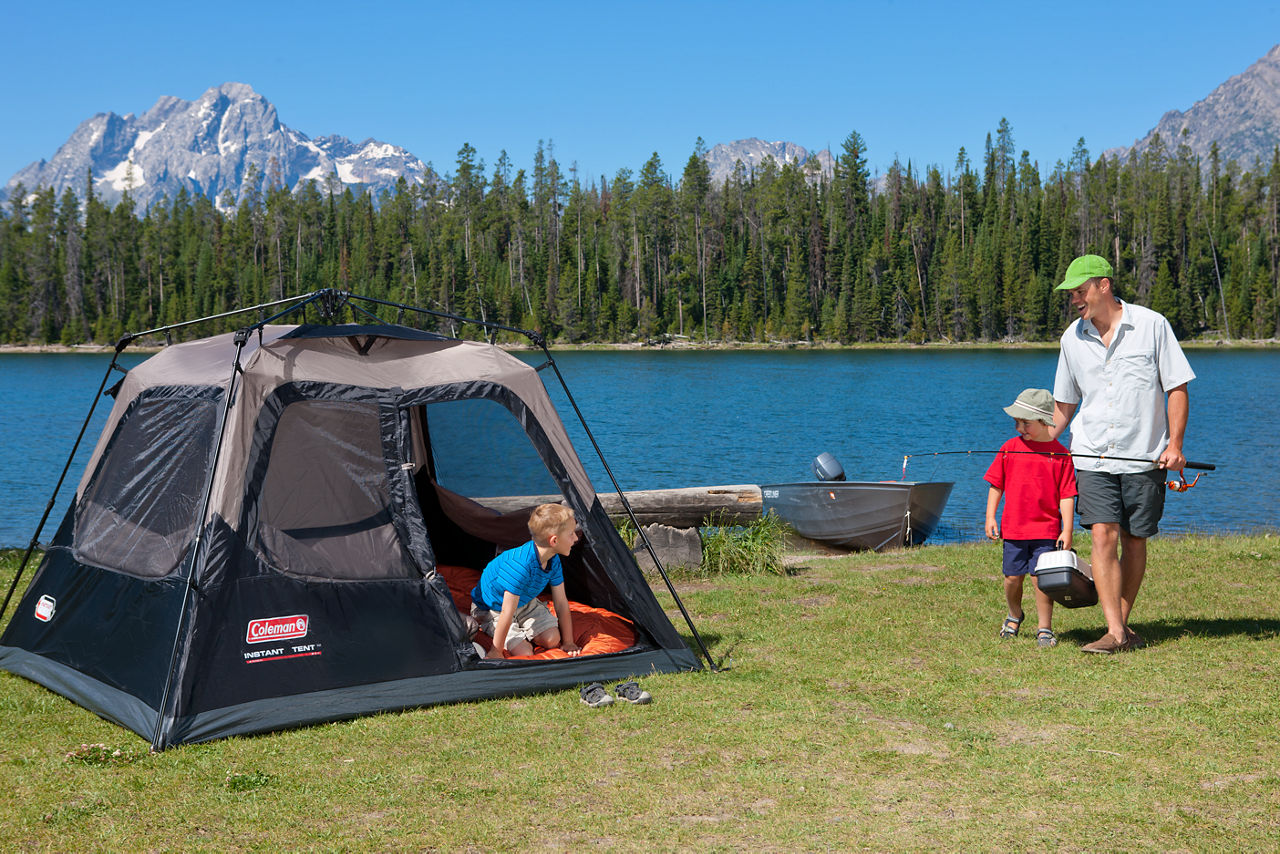 Coleman 4-Person Cabin Camping Tent with Instant Setup | 8 x 7 ft | Black