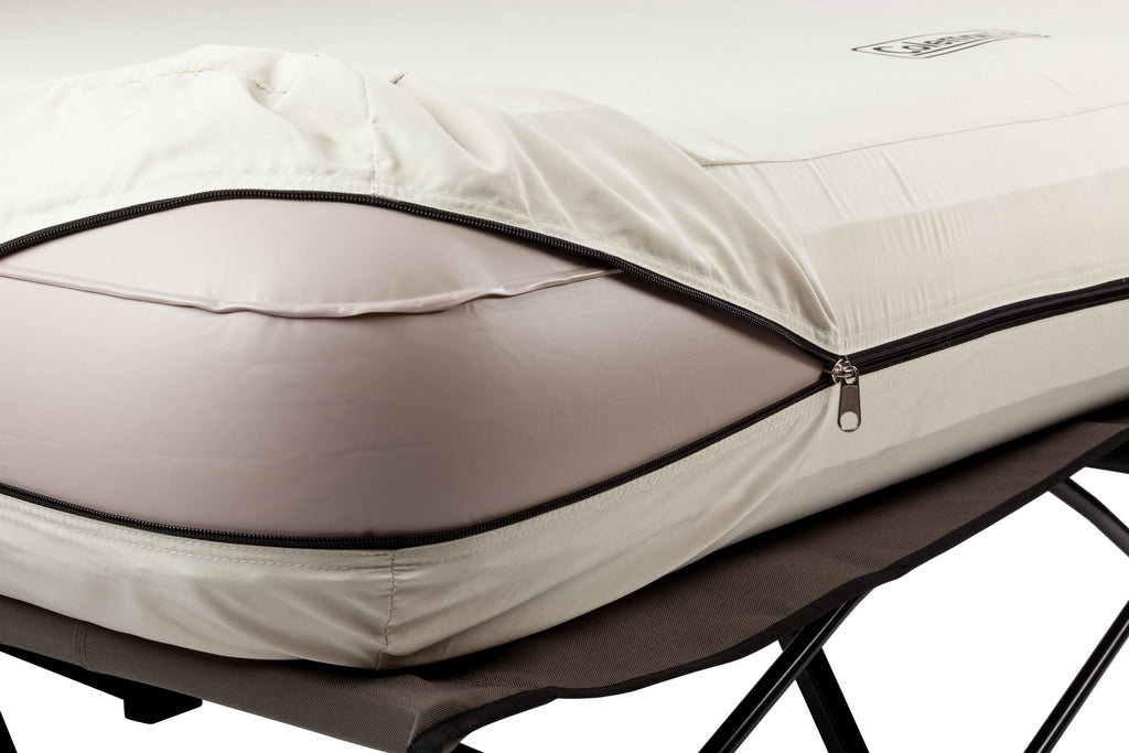 Coleman Airbed Cot - Queen | 78"L x 59"W x 22"H,"eComFeature12"BenefitLong":"Carry bag | White | Cup Holder