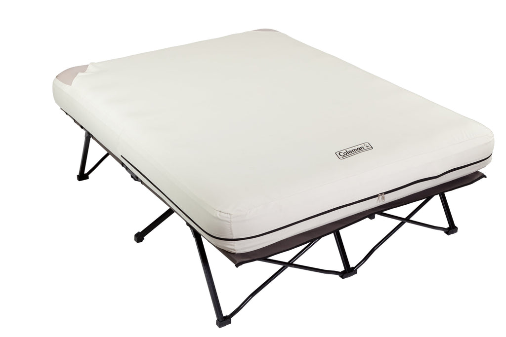 Coleman Airbed Cot - Queen | 78"L x 59"W x 22"H,"eComFeature12"BenefitLong":"Carry bag | White | Cup Holder
