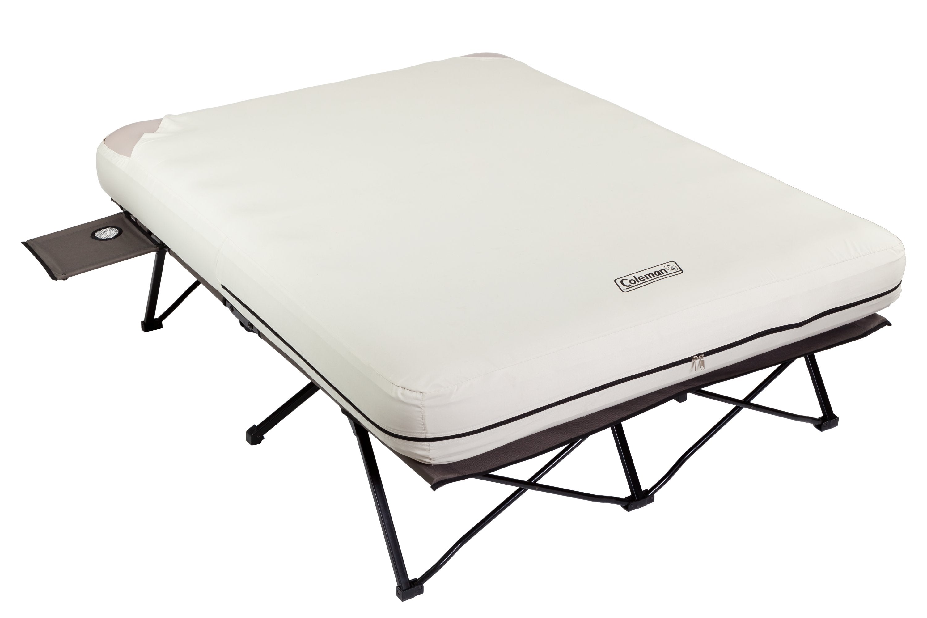 Coleman Airbed Cot - Queen | 78"L x 59"W x 22"H,"eComFeature12"BenefitLong":"Carry bag | White | Cup Holder