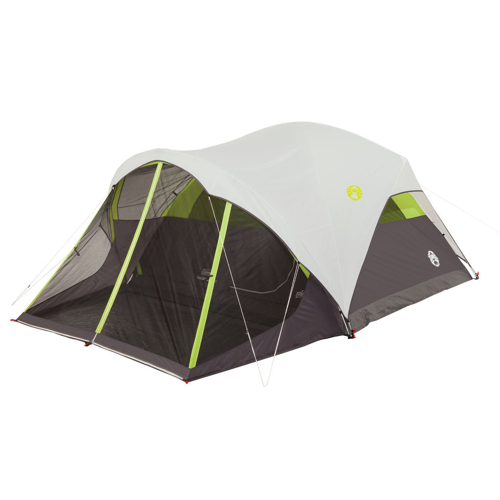 Coleman 6-Person Steel Creek™ Fast Pitch™ Dome Camping Tent with Screen Room | Green | 8 x 7 ft | Green & White