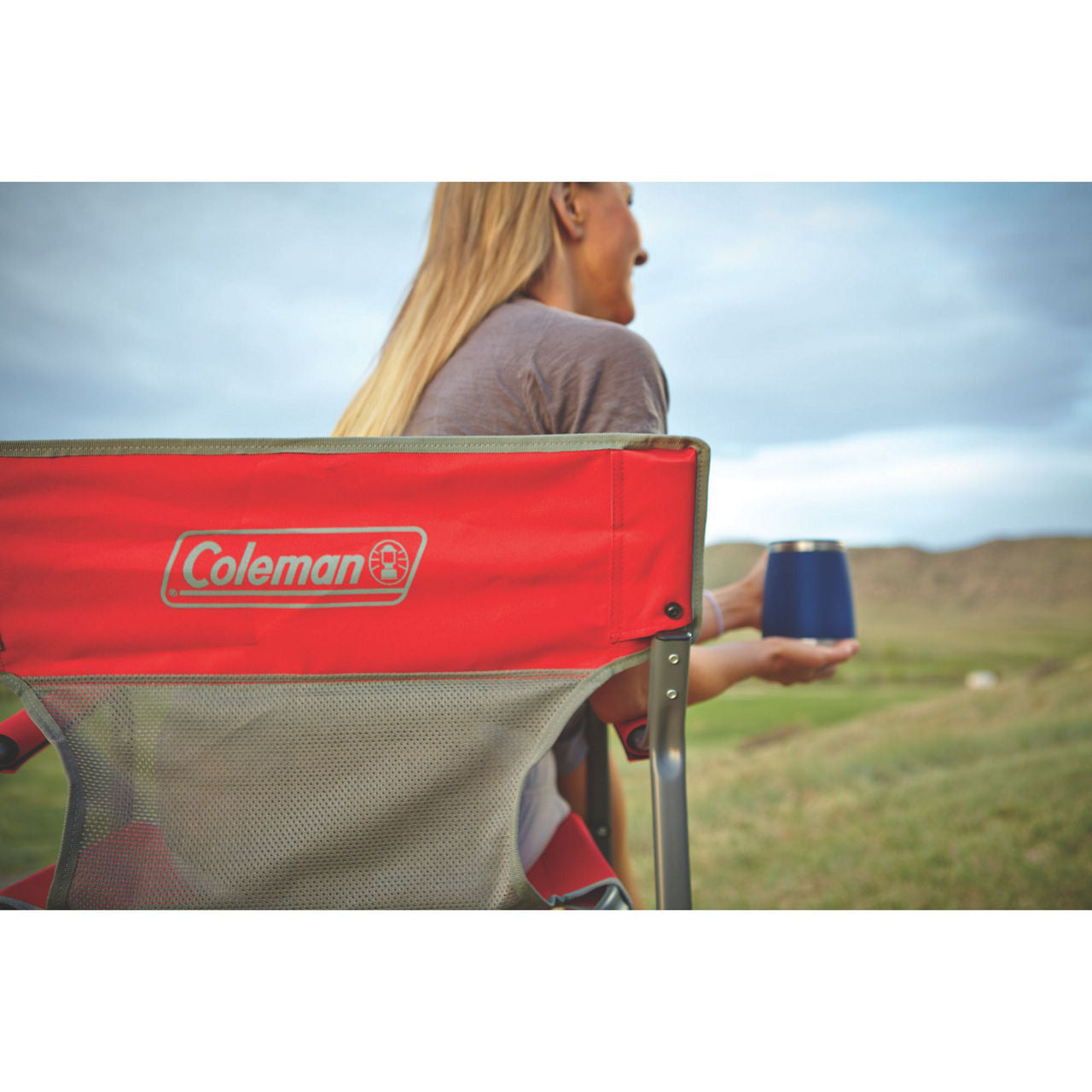 Coleman Outpost™ Breeze Deck Chair | Red | Strong Steel Frame