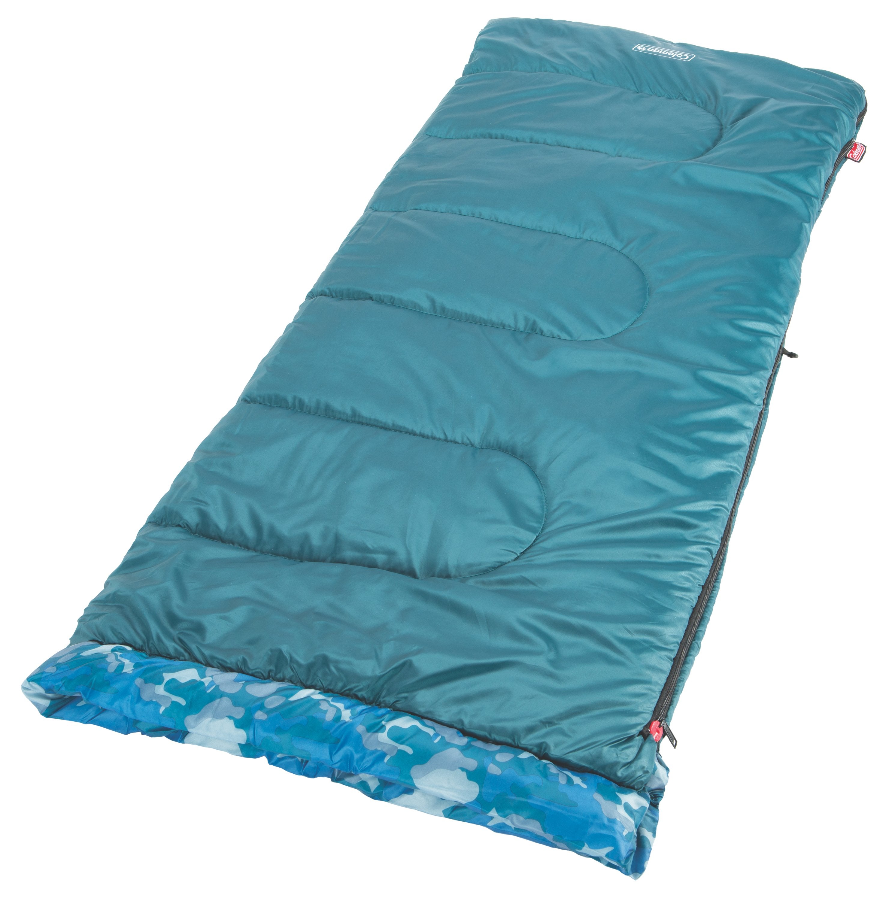 Coleman Kids Camo™ 45°F Youth Sleeping Bag | Blue Camo | 66"l X 26"w,"ecomfeature1"benefitlong":"stay Comfortable