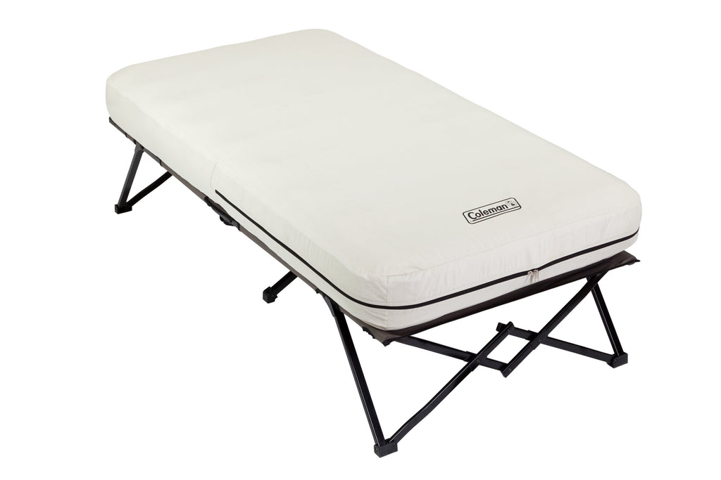 Coleman Airbed Cot - Twin | 74"L x 40"W x 23.5"H,"eComFeature12"BenefitLong":"Carry bag | White | Cup Holder