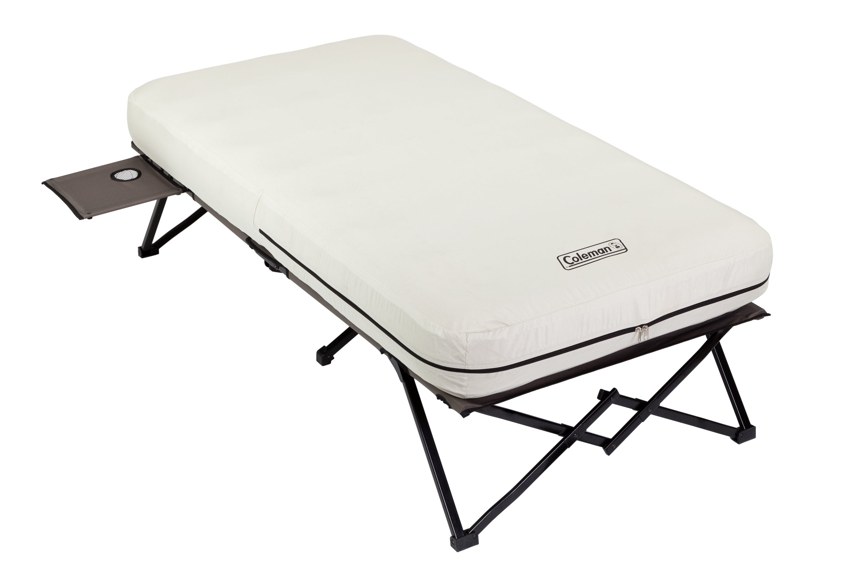 Coleman Airbed Cot - Twin | 74"L x 40"W x 23.5"H,"eComFeature12"BenefitLong":"Carry bag | White | Cup Holder