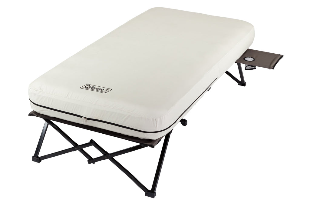 Coleman Airbed Cot - Twin | 74"L x 40"W x 23.5"H,"eComFeature12"BenefitLong":"Carry bag | White | Cup Holder