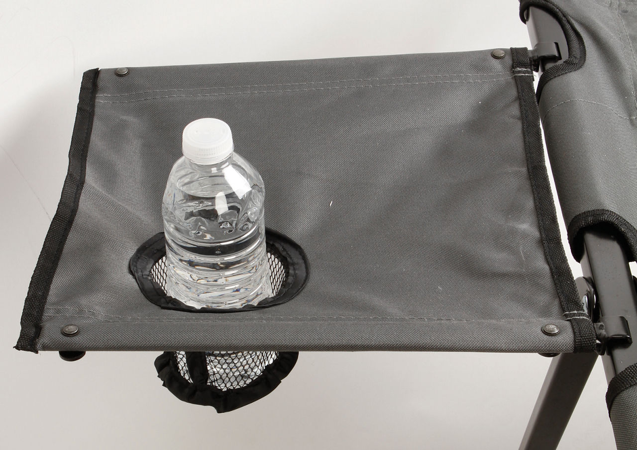 Coleman Pack-Away® Camping Cot with Side Table | Grey | Cup Holder