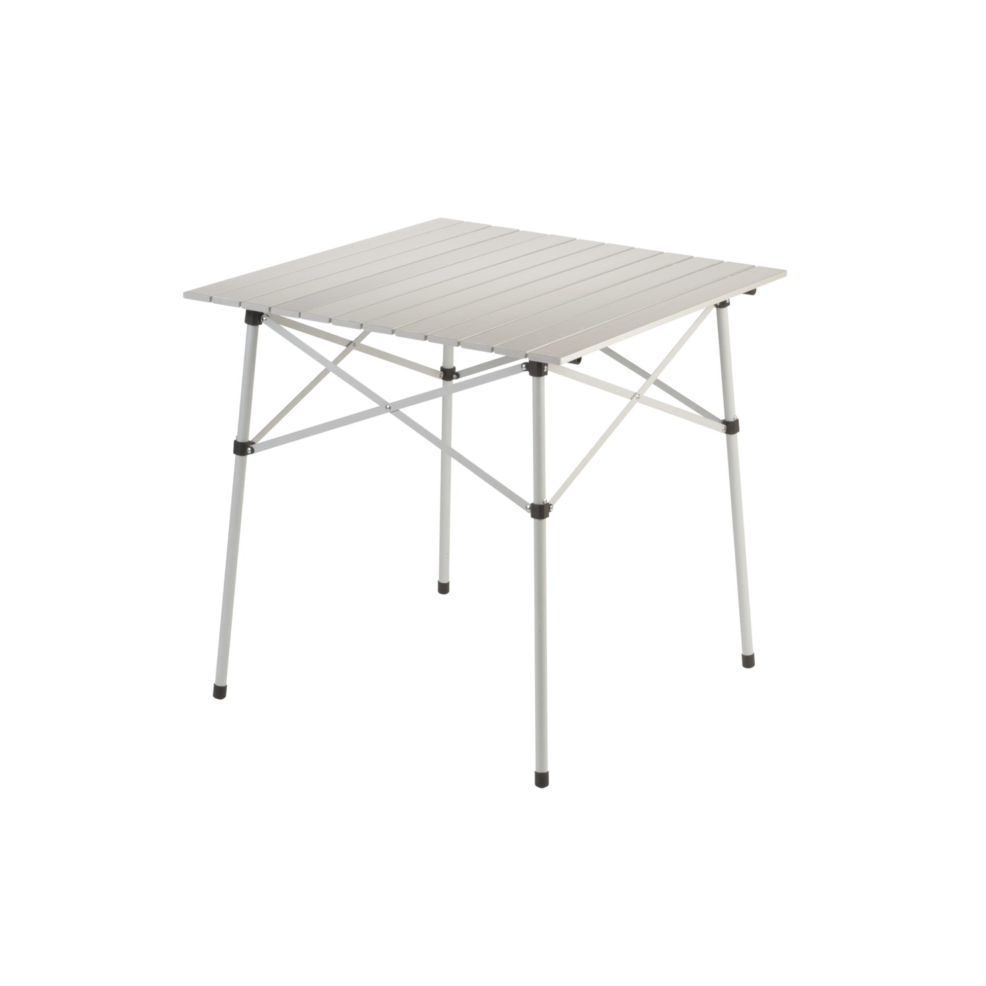 Coleman Compact Roll-Top Aluminum Camping Table | 27.6"L x 27.6"W x 27.6"H | Silver | Strong Steel Frame