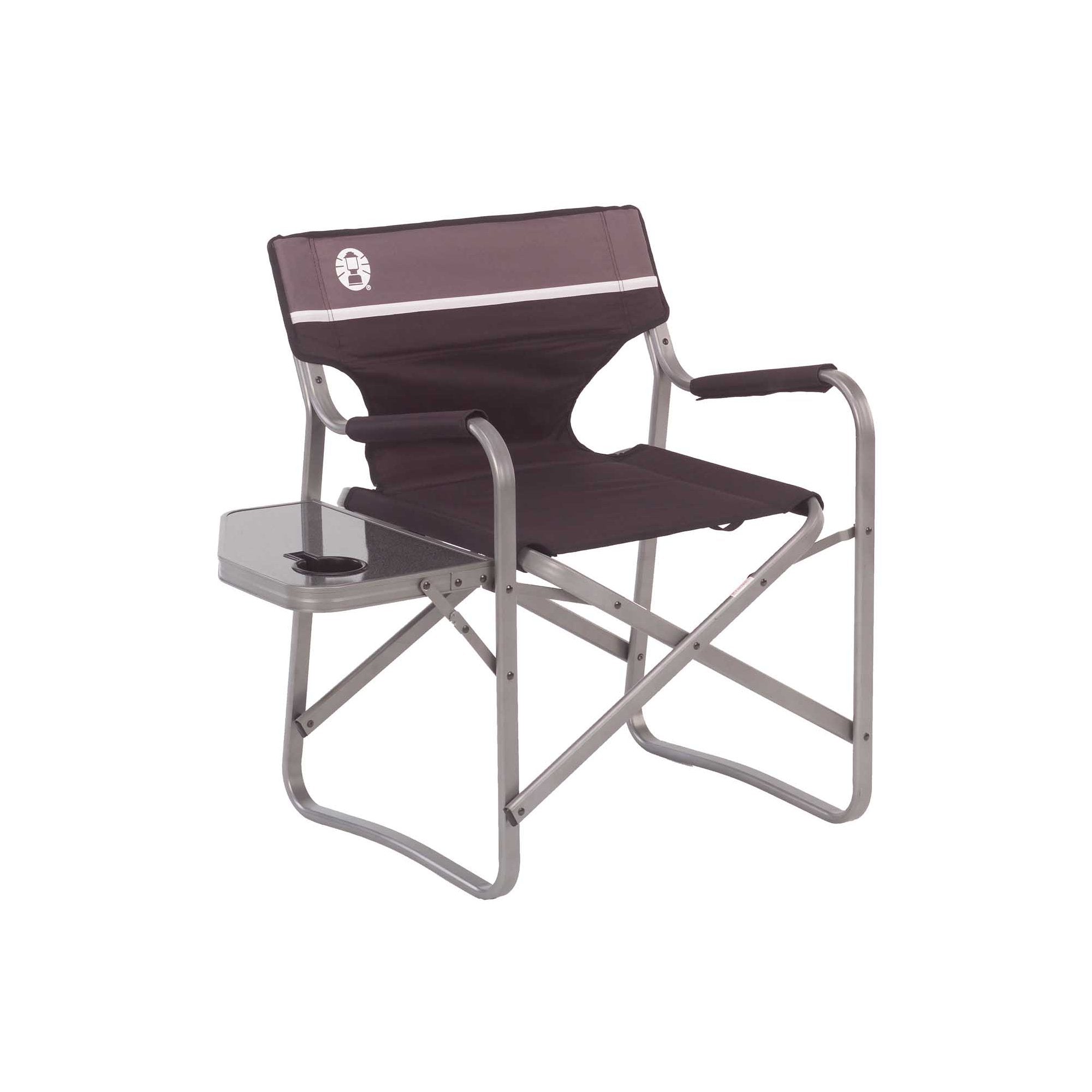 Coleman Aluminum Deck Chair | Black | Cup Holder