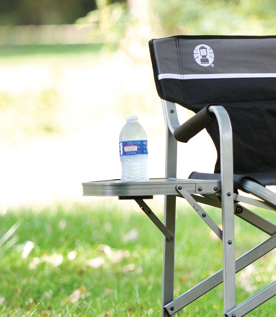 Coleman Aluminum Deck Chair | Black | Cup Holder