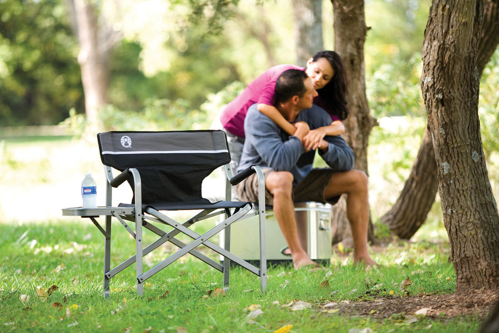 Coleman Aluminum Deck Chair | Black | Cup Holder