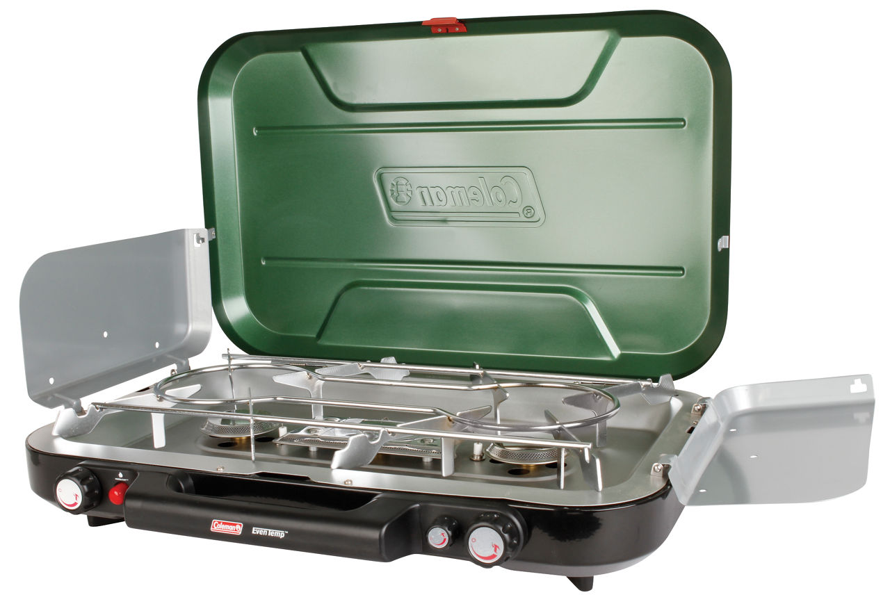 Coleman Even-Temp™ Propane Gas Camping Stove | 3-Burner | Green | Push-Button Ignition