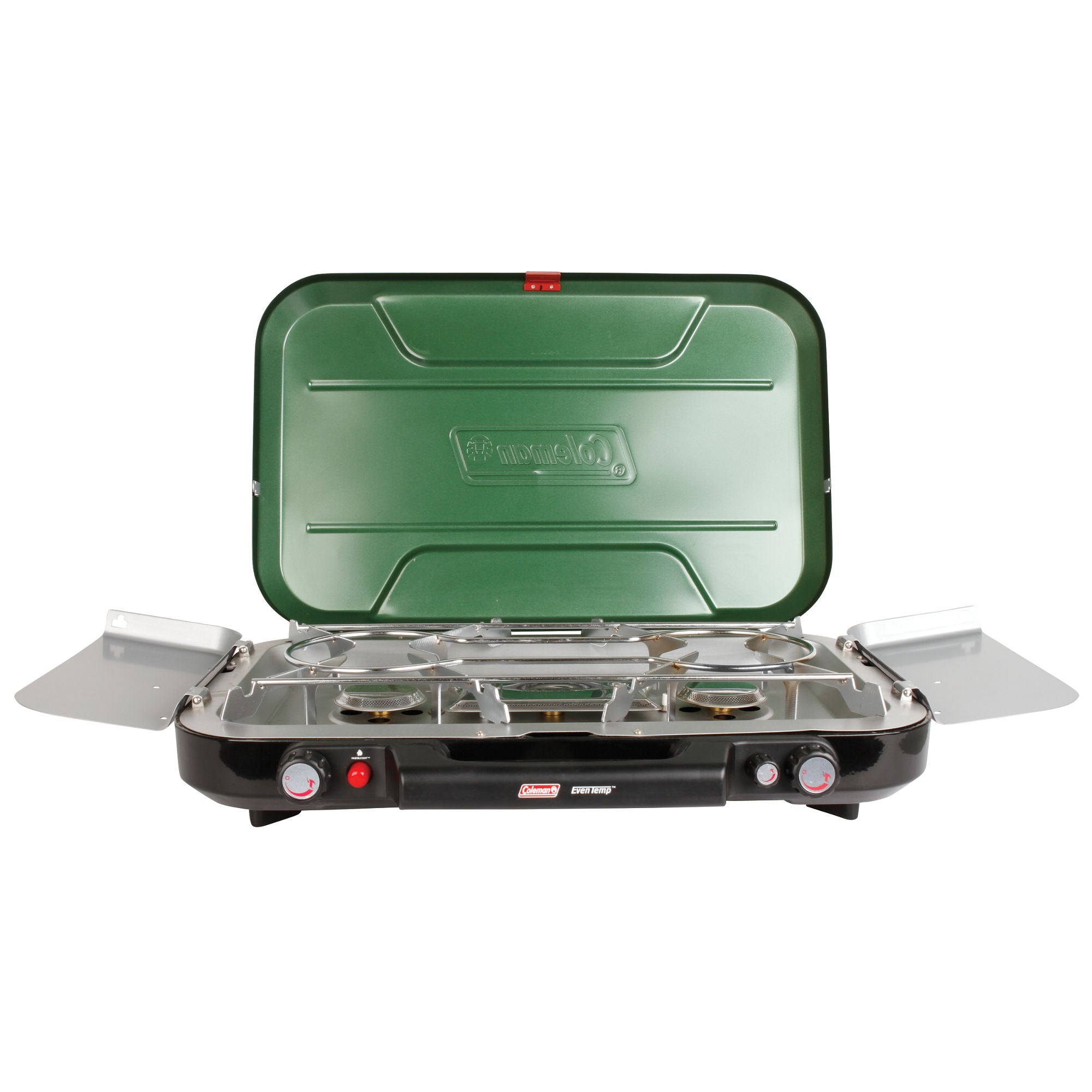 Coleman Even-Temp™ Propane Gas Camping Stove | 3-Burner | Green | Push-Button Ignition