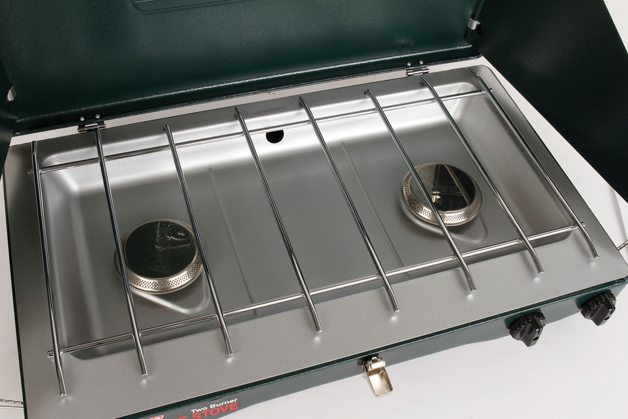 Coleman Classic Propane Gas Camping Stove | 2-Burner | Green | 20,000 BTUs | 2 Independently Adjustable Burners | Easy Cleaning