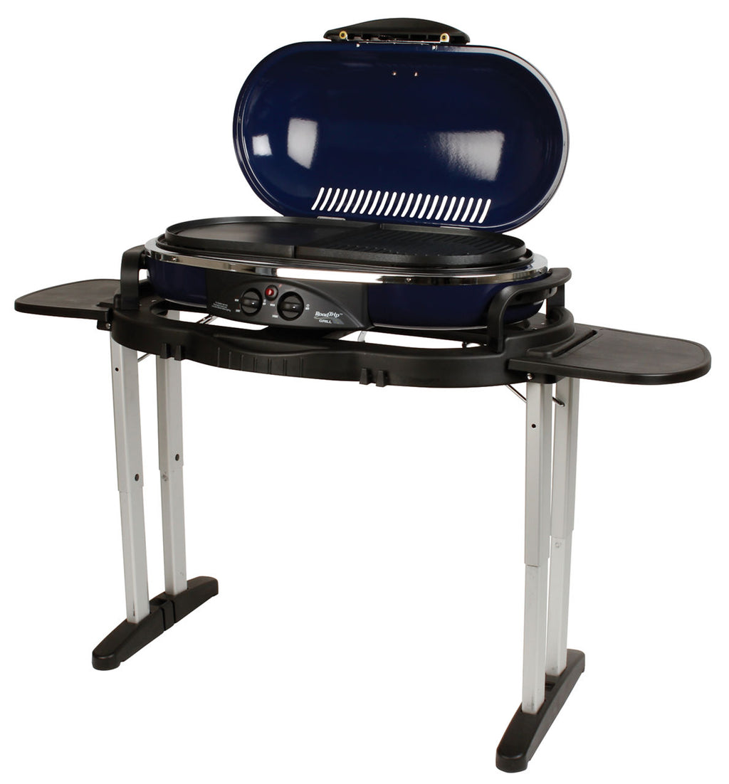 Coleman RoadTrip® LX Standup Propane Gas Grill | Blue | Push-Button Ignition
