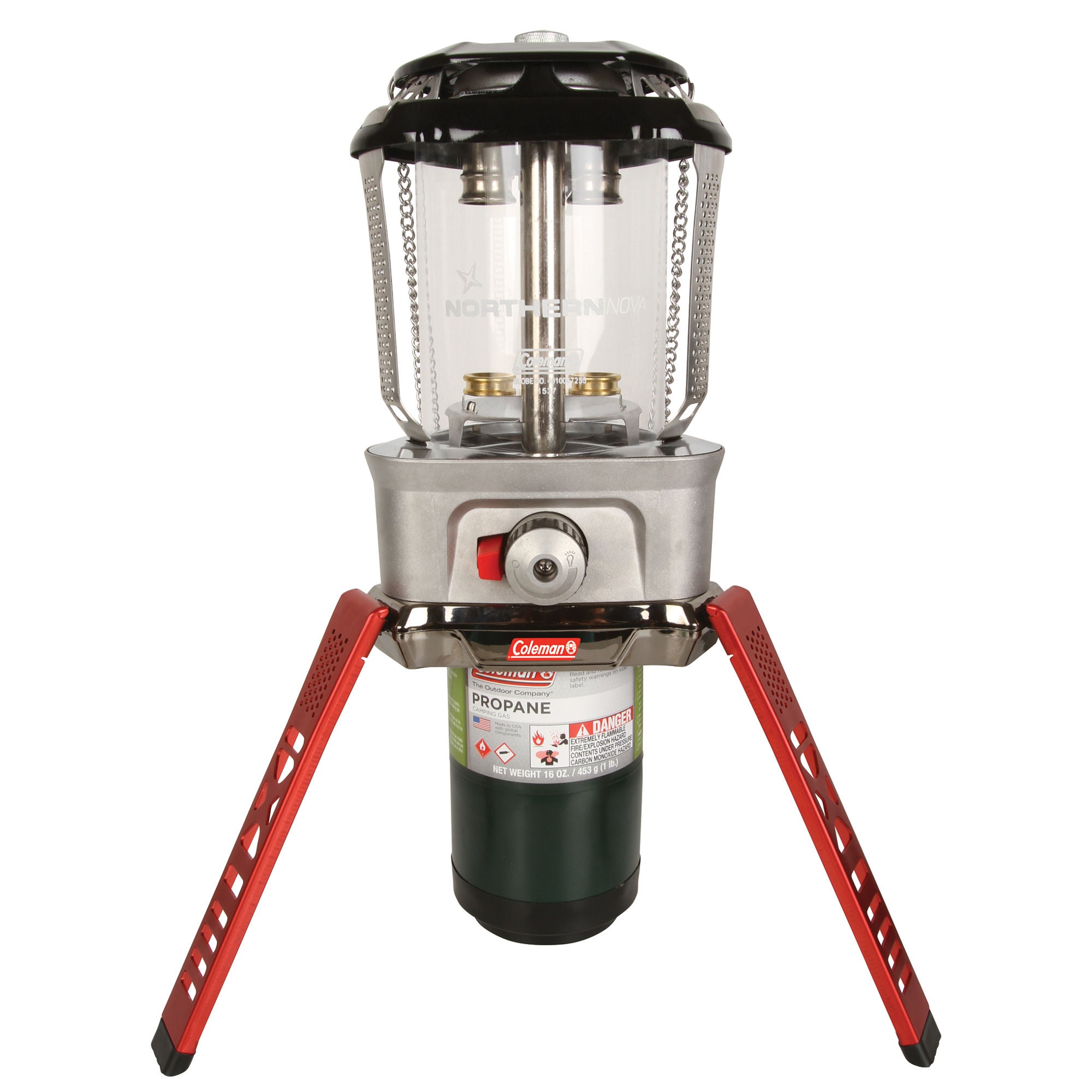 Coleman Northern Nova™ Propane Lantern with Case | Red | Adjustable Brightness | Push-Button Ignition