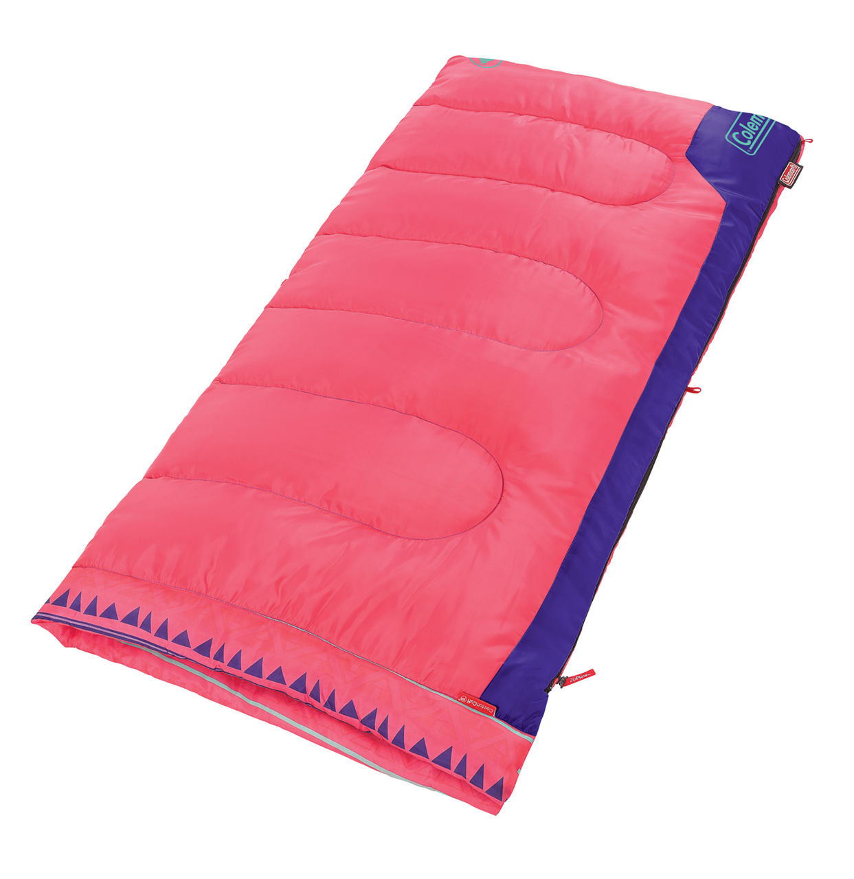 Coleman Kids 50°F Cool-Weather Sleeping Bag | 60"l X 26"w | Pink