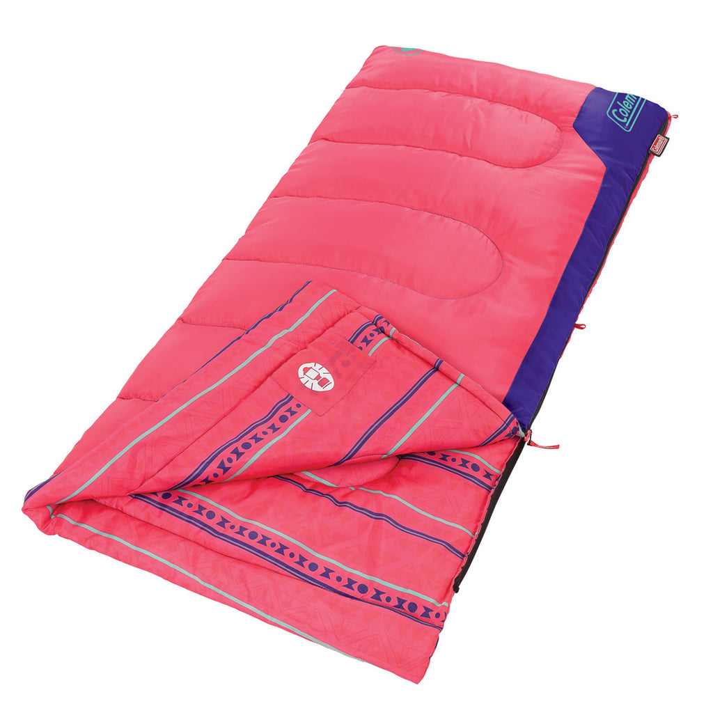 Coleman Kids 50°F Cool-Weather Sleeping Bag | 60"l X 26"w | Pink