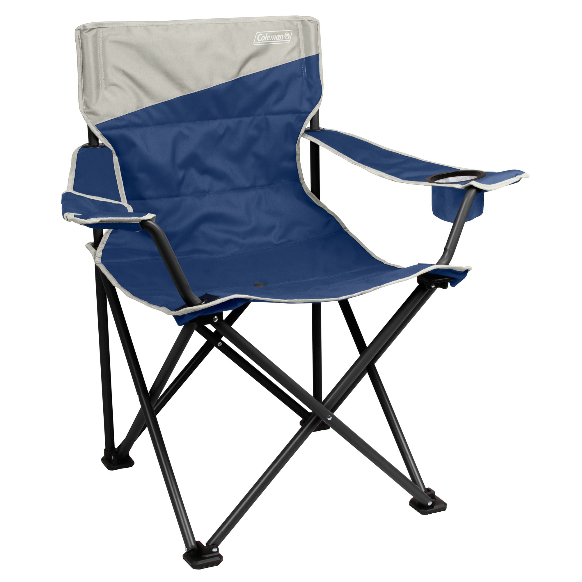 Coleman® Big & Tall Quad Camping Chair | Seat width is 24 | Skyfall Blue | Cup Holder