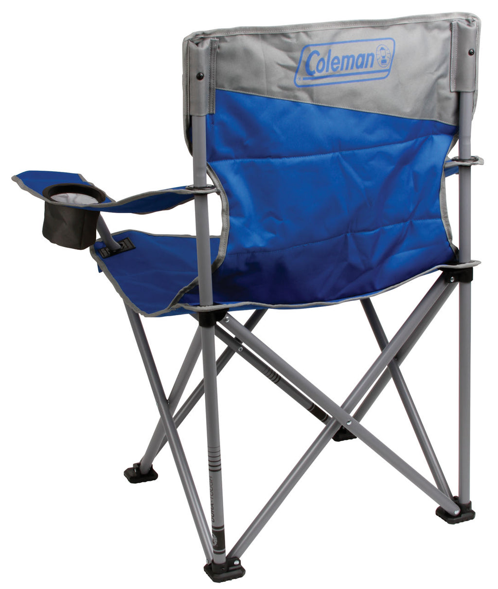 Coleman Big and Tall Camping Chair | Blue | Cup Holder | Strong Steel Frame