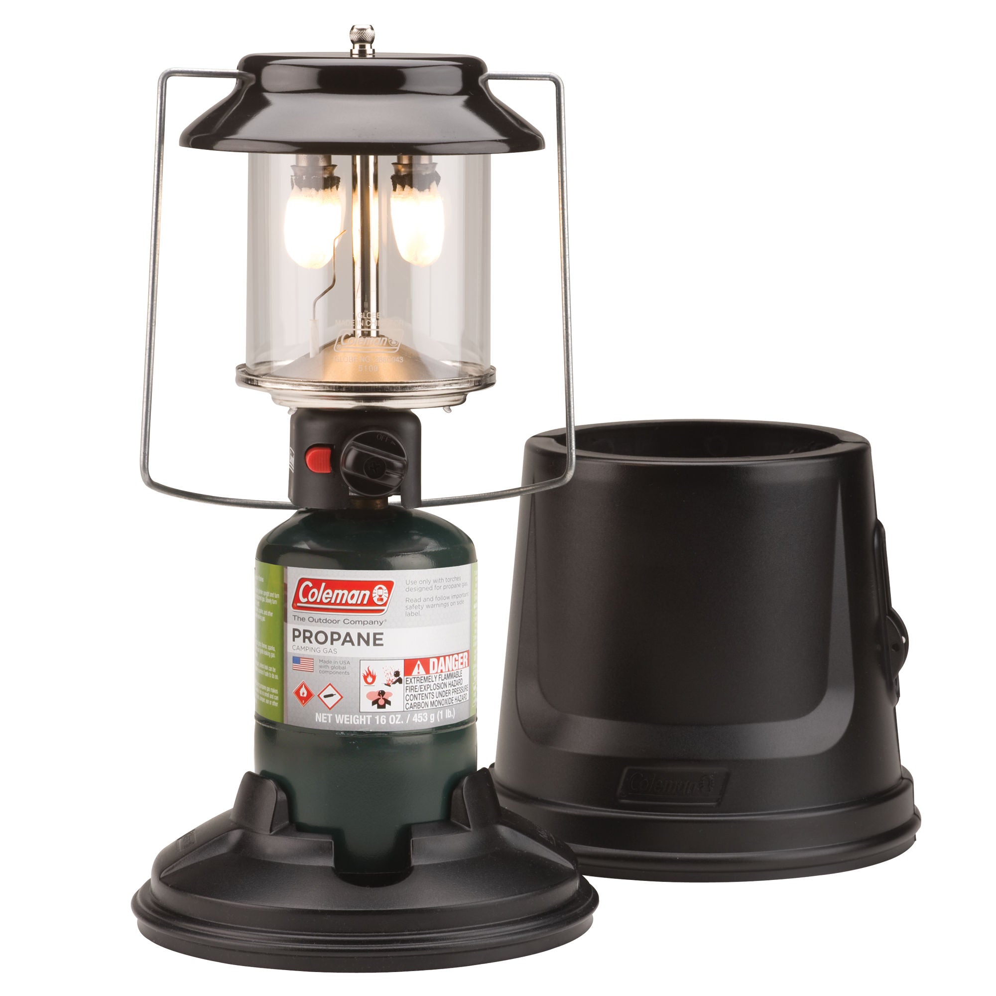 Coleman QuickPack™ 2-Mantle Propane Lantern | Green | Push-Button Ignition