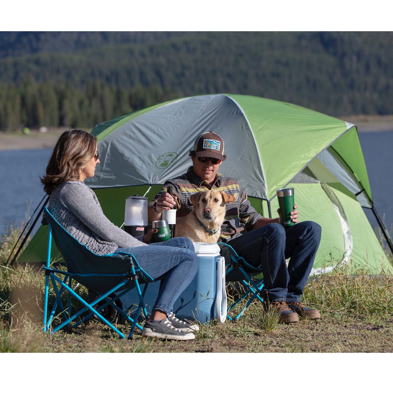 Coleman Sundome® 3-Person Camping Tent | 7'6" x 4'5" | Palm Green