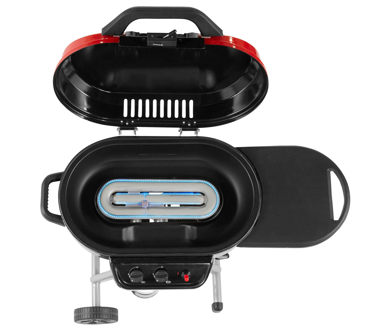 Coleman RoadTrip® 225 Portable Stand-Up Propane Grill | Red | Push-Button Ignition