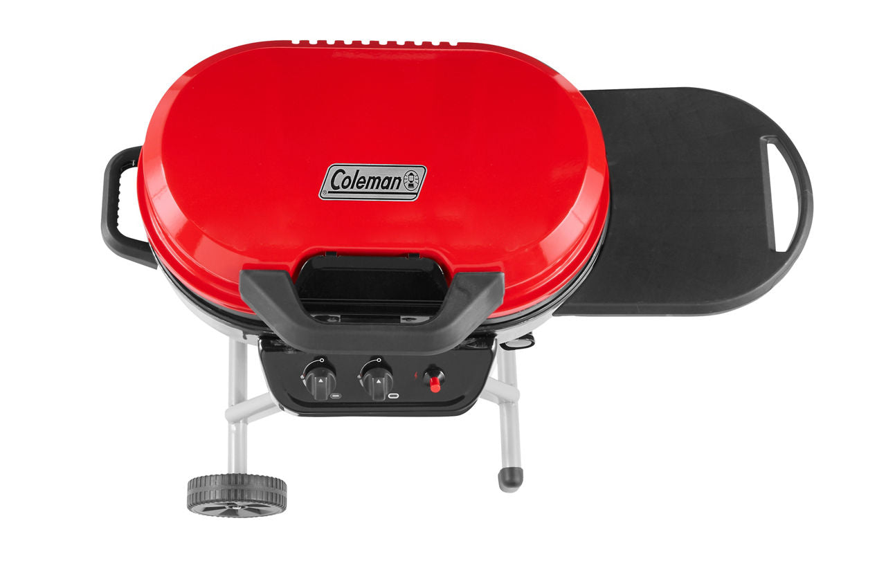 Coleman RoadTrip® 225 Portable Stand-Up Propane Grill | Red | Push-Button Ignition