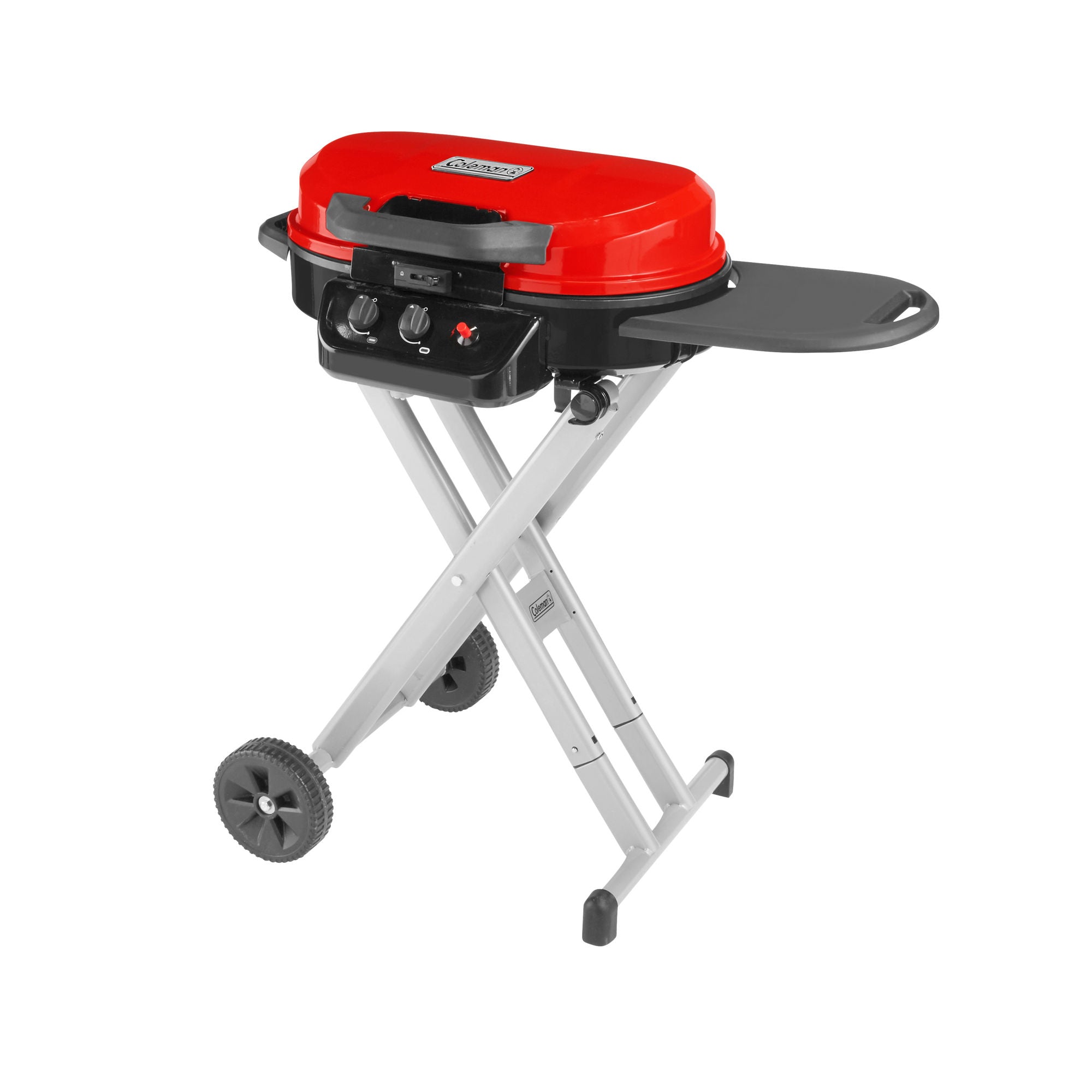 Coleman RoadTrip® 225 Portable Stand-Up Propane Grill | Red | Push-Button Ignition