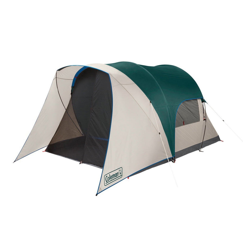 Coleman 4-Person Cabin Tent with Screened Porch | Evergreen | Panoramic Windows | 11 x 8 ft