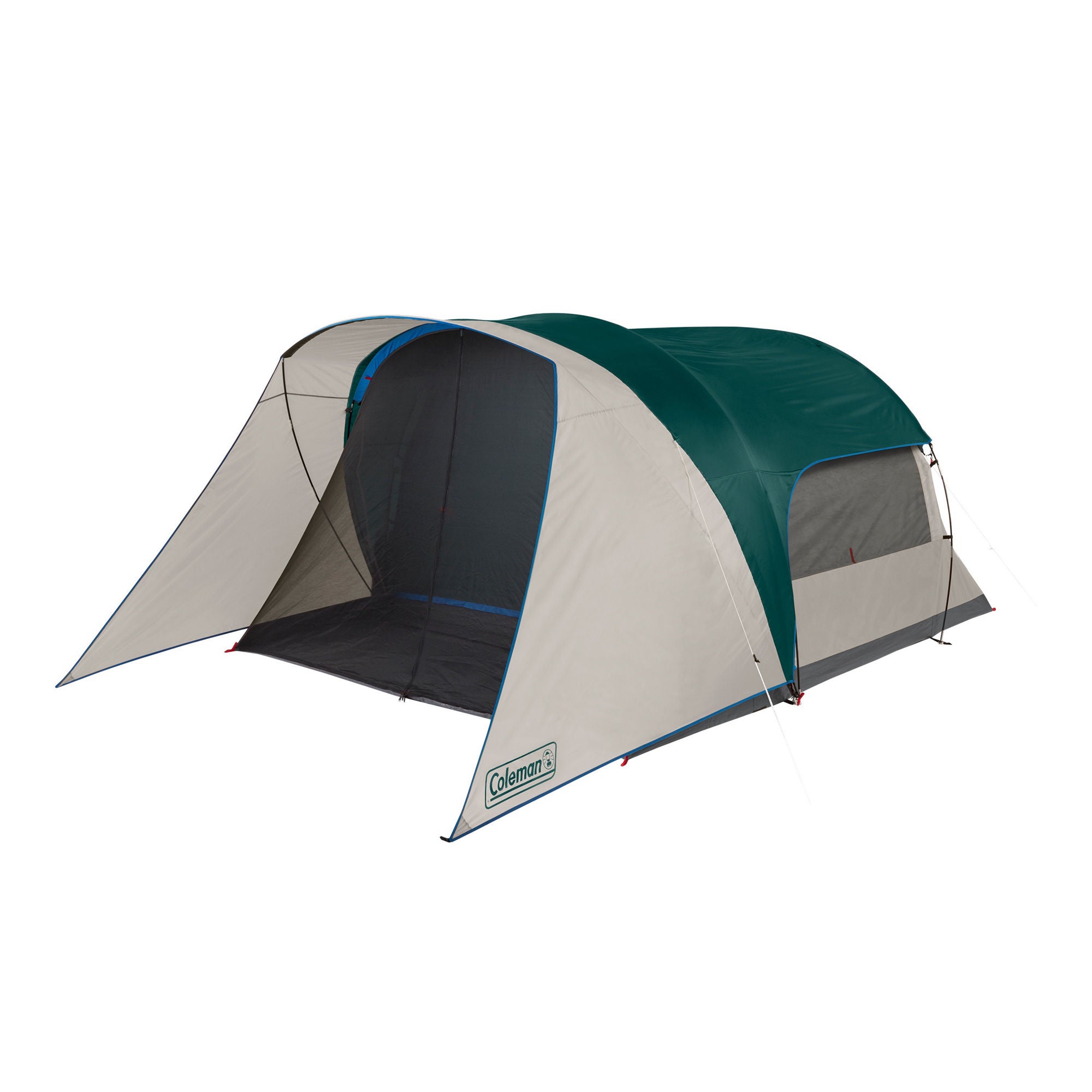 Coleman 4-Person Cabin Tent with Screened Porch | Evergreen | Panoramic Windows | 11 x 8 ft