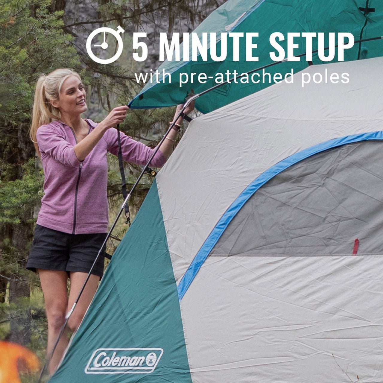 Coleman 4-Person Skydome™ Camping Tent | 8 ft x 7 ft x 4 ft | Evergreen