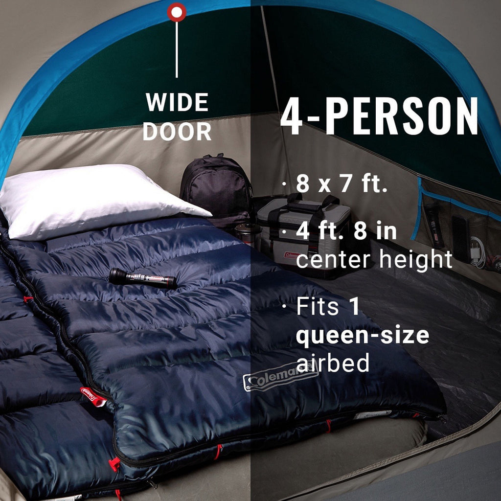 Coleman 4-Person Skydome™ Camping Tent | 8 ft x 7 ft x 4 ft | Evergreen