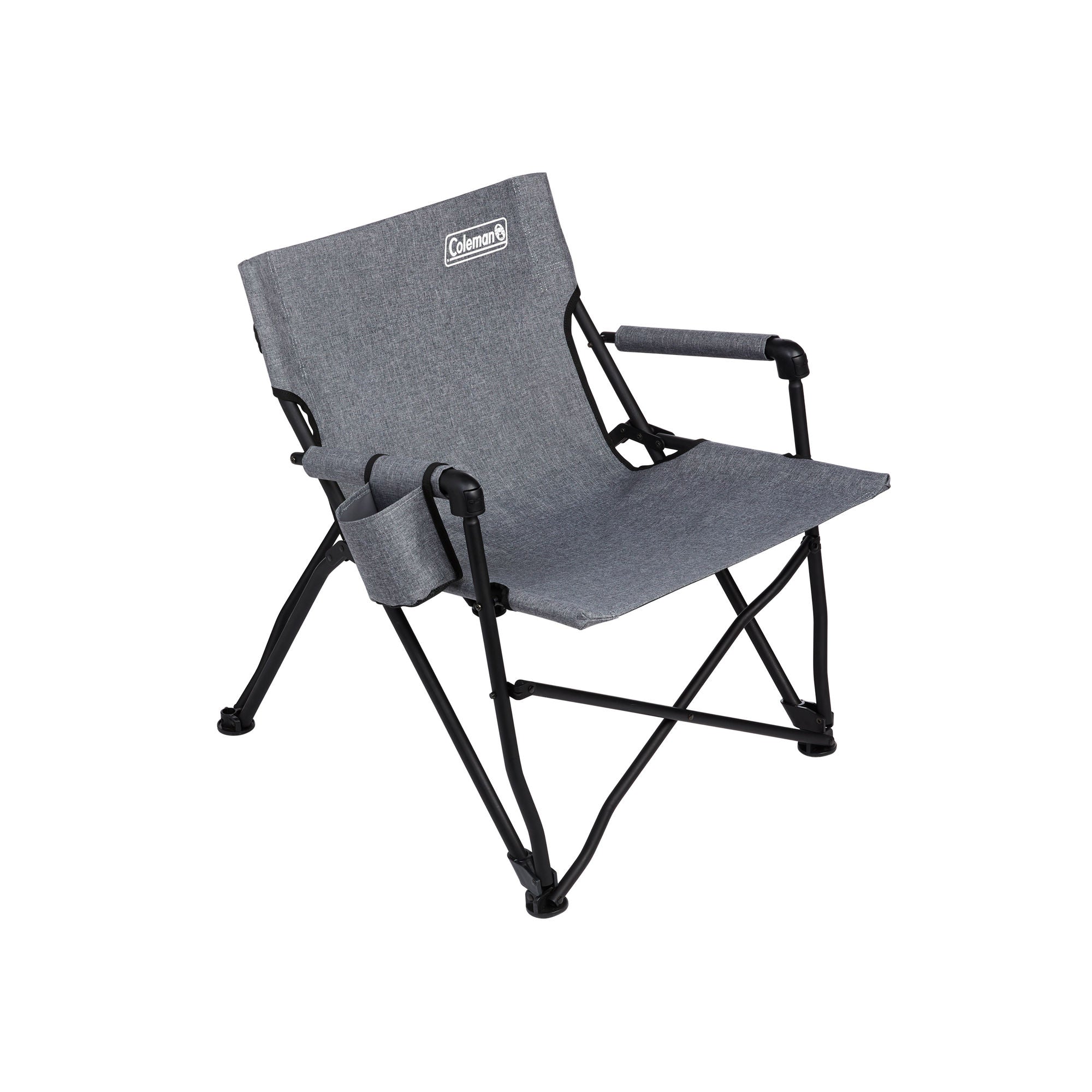 Coleman Forester Series Deck Chair | 18L x 21.2W x 17H | Grey | Cup Holder | Strong Steel Frame | Supports Up To 250 lbs