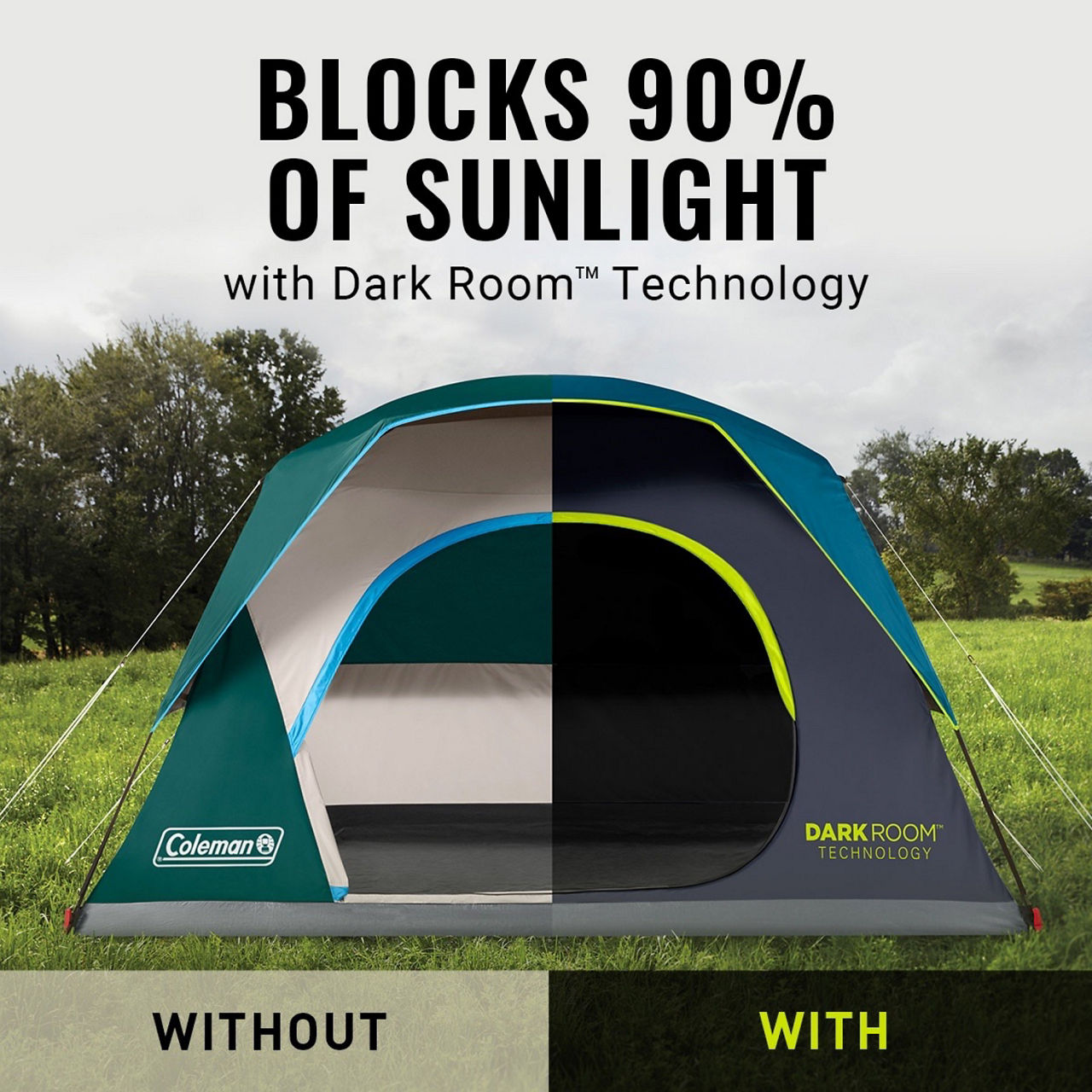 Coleman 4-Person Dark Room™ Skydome™ Camping Tent | 8 x 7 ft