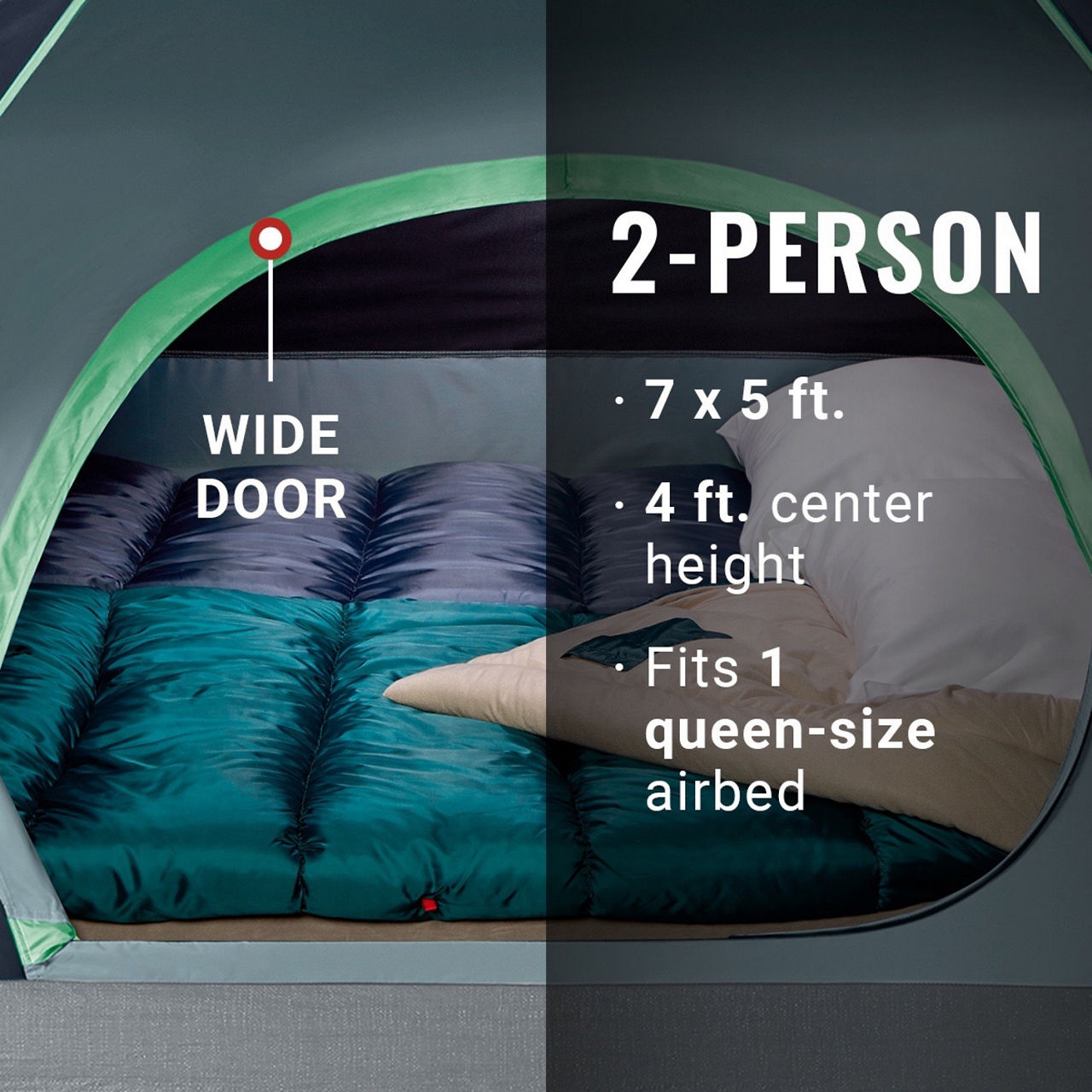 Coleman 2-Person Skydome™ Camping Tent | 7 x 5 ft | Blue Nights